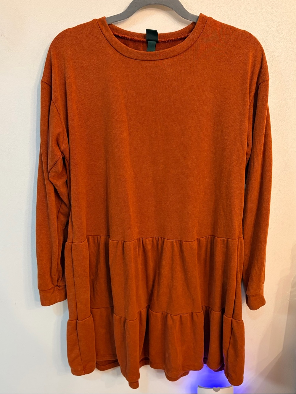 wild fable Rust Orange Tiered Long-Sleeve Dress